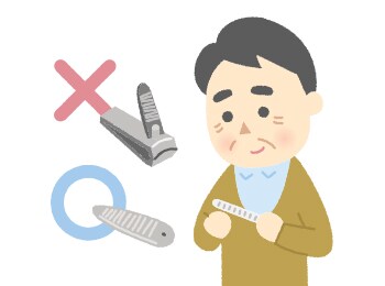 爪切りには、やすりが便利で安全。